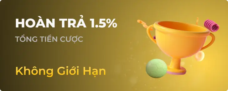 Khuyến mãi Hoàn Trả 1.5% tại V9Bet