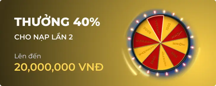 Khuyến mãi Thưởng Nạp Lại 40% tại V9Bet